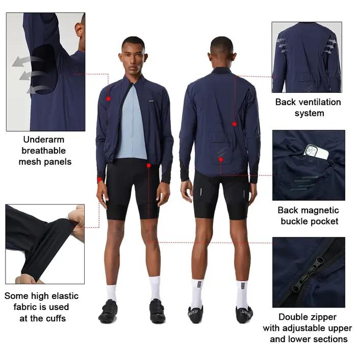 YKYWBIKE – veste coupe-vent de cyclisme pour hommes, maillot coupe-vent à manches longues, respirant