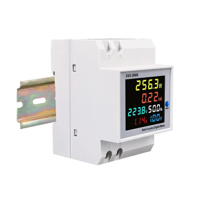 Compteur d'énergie électrique sur rail DIN, facteur de puissance de courant actif, compteur mort, mé