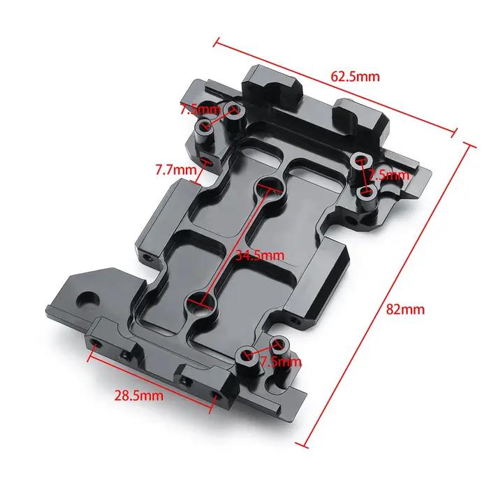 YEAHRUN – plaque de protection centrale de châssis métallique et Base d'installation de barre de traction à Code fixe pour 1/10 Axial SCX10 III AXI03007 AXI03006