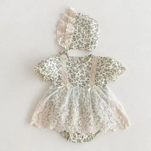 Body + chapeau pour nouveau-né fille