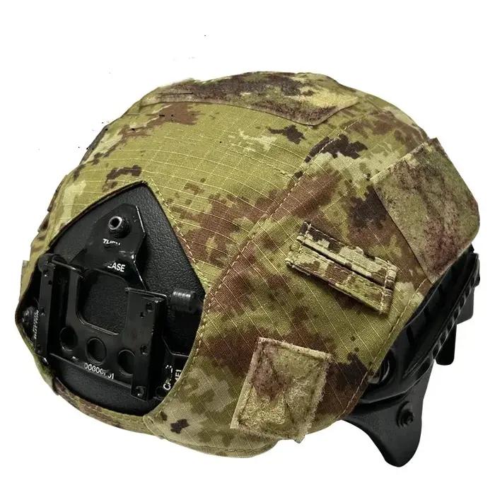 Housse casque rapide polyester-coton - Couverture camouflage DNC MCAP multiple options pour équipement tactique