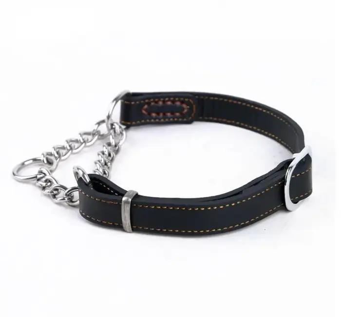 Collier en cuir véritable pour chien de compagnie