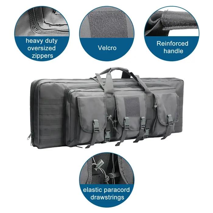 Étui à fusil double molle tactique pour chasse et airsoft, sac à dos transport