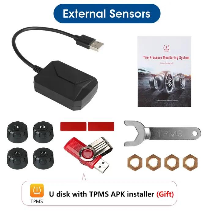 JMCQ USB Android TPMS système de surveillance de la pression des pneus affichage système d'alarme in