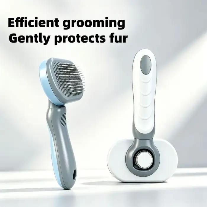 Brosse autonettoyante en un clic pour animaux de compagnie