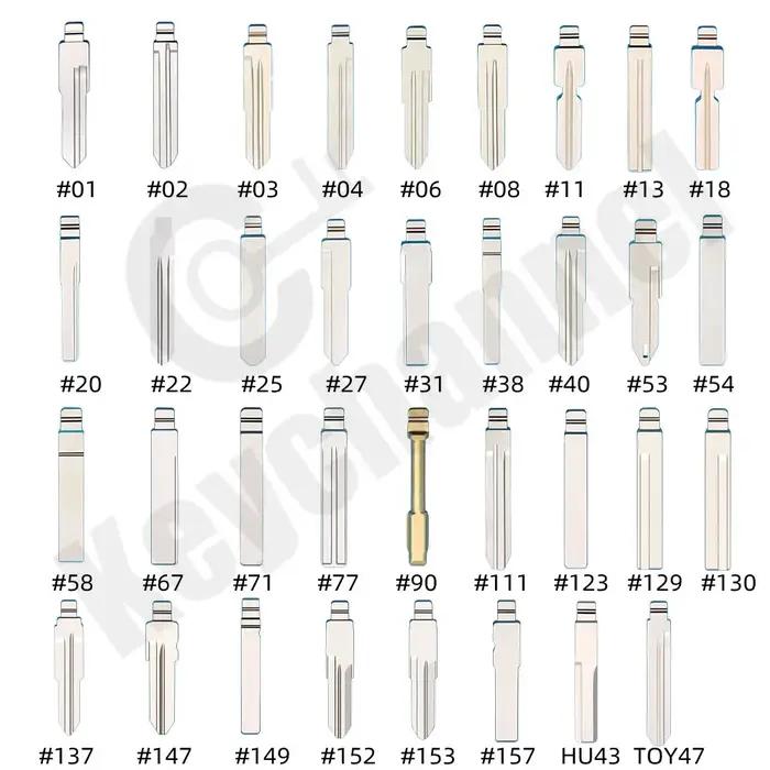 35 pièces clé de voiture vierge HU66 SIP22 Toy43 KD clé lame HU83 Xhorse clé rabattable pour KEYDIY KD pour Renault Toyo