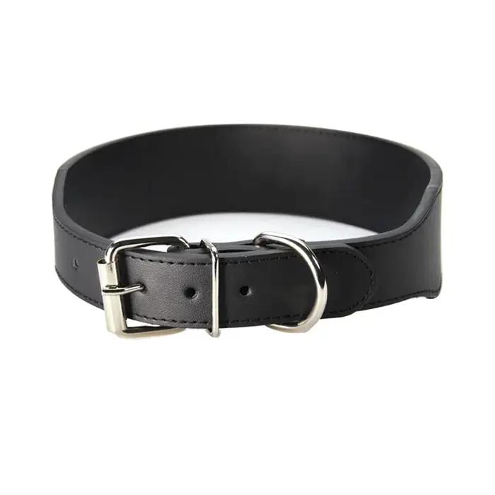 Colliers pour grands chiens en cuir microfibre Durable pour grand chien Pitbull Husky laisses de mastiff tibétain noir rose bleu rouge fournitures pour animaux de compagnie