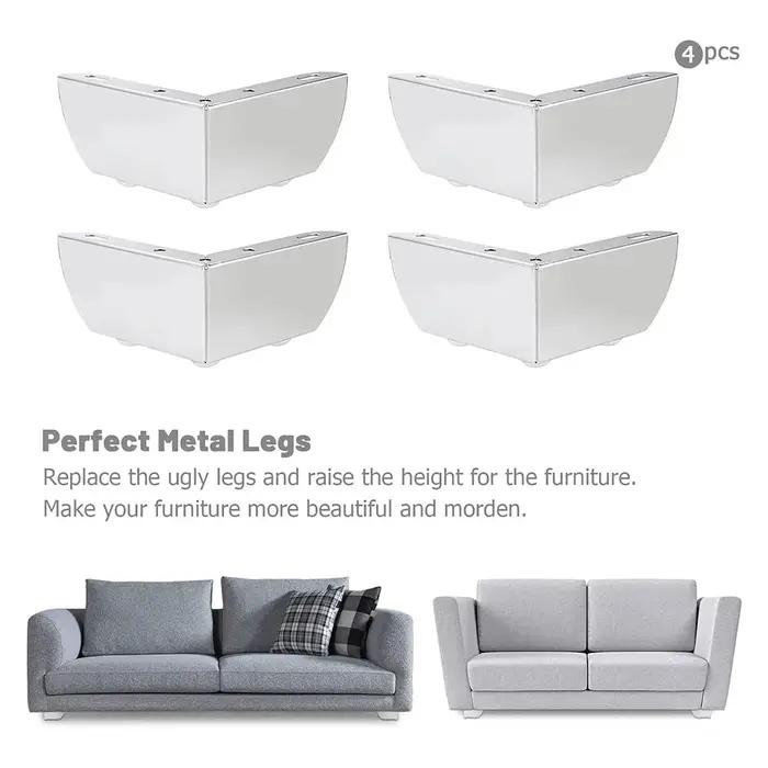Mettez à jour votre canapé avec 4 pieds de canapé en métal de 5 5 cm, installation facile, élégant e