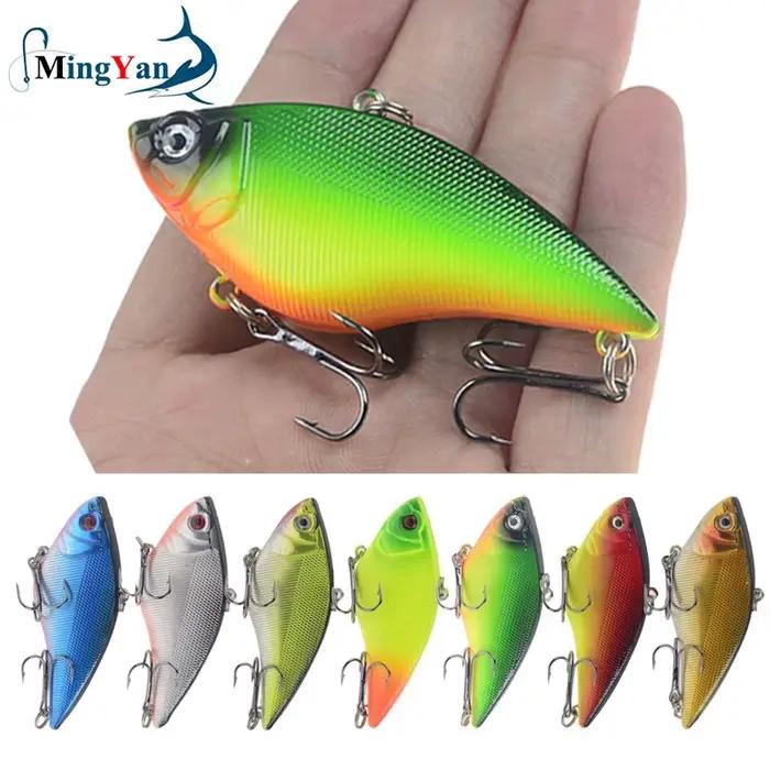 Leurre de pêche Vib 7cm lumineux pour bar et brochet, pêche en mer, plage, lac, rivière et réservoir, océanique, haute teneur en carbone, ABS, 12 couleurs