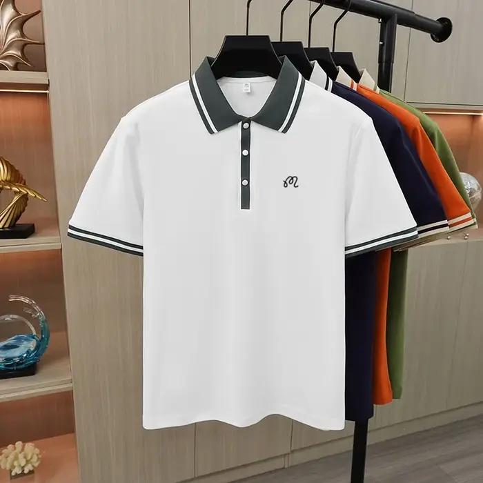 Polo Exquis Imprimé Haut de Gamme Manches Courtes pour Hommes Occasions Spéciales Mode Business