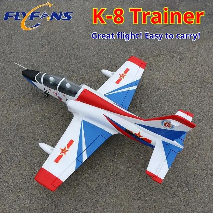 Modèle d'avion FLYFANS 64 mm, avion d'entraînement K-8 à canards, avion de chasse K8, avion d'entraînement d'entrée de gamme, avion télécommandé à voilure fixe