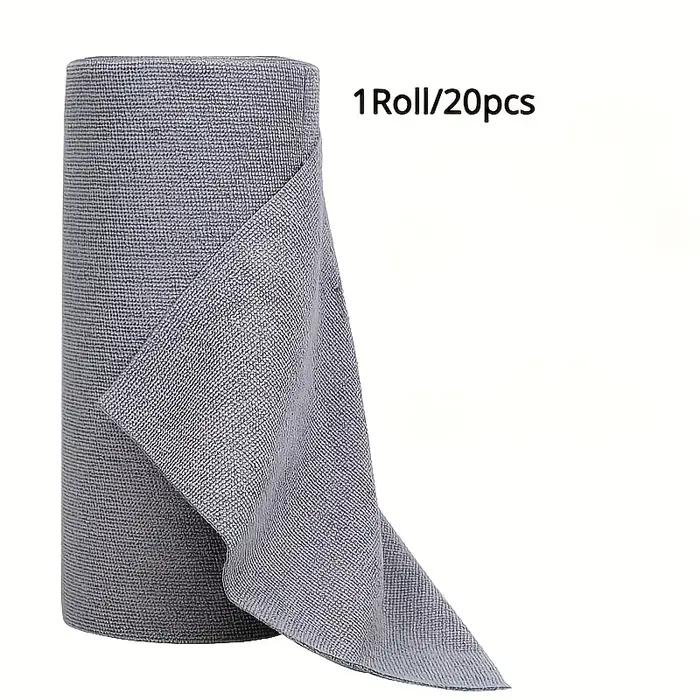 1 rouleau/20 chiffons de nettoyage en microfibre réutilisables - serviettes de cuisine, chiffons mén