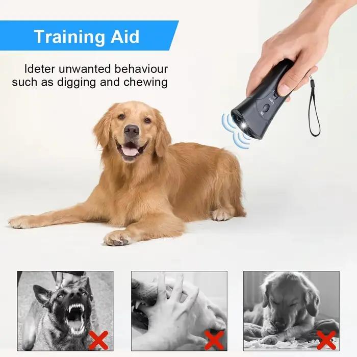 Dispositif anti-aboiement ultrasonique pour chien avec lumière LED pour l'entraînement des animaux de compagnie