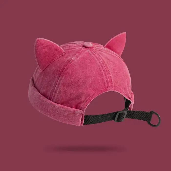 Nouveau Style coréen oreilles de chat femme chapeau rétro hommes femmes réglable Docker casquette à