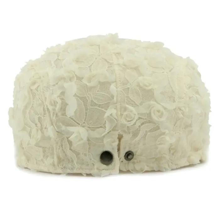 HT4784 béret casquette printemps été dentelle maille casquette hommes femmes Vintage artiste Floral