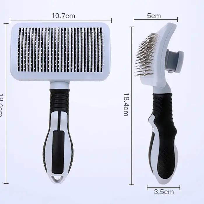 Brosse de Massage pour chiens, peigne automatique, épilateur de poils d'animaux, autonettoyant, pour chat, toilettage pour animaux de compagnie, nettoyage à un bouton