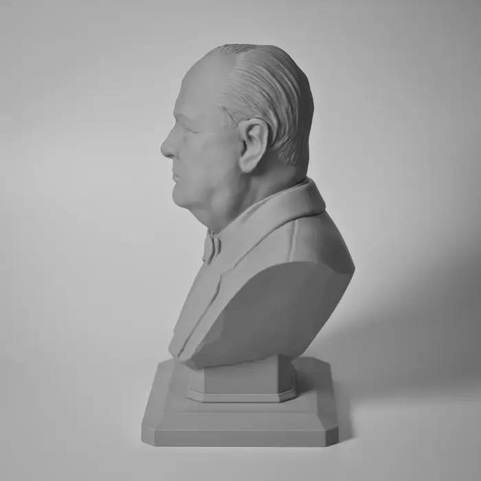 Sculpture Churchill UK imprimée en 3D