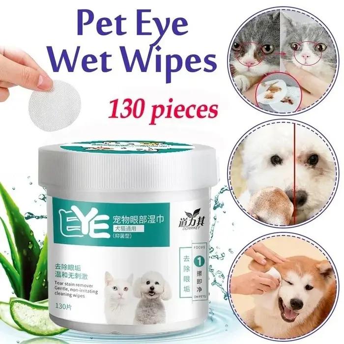 130 pièces/ensemble lingettes pour les yeux pour animaux de compagnie lingettes nettoyantes pour chi