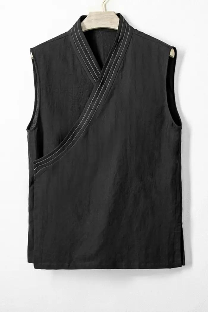 Vêtements traditionnels chinois d'été pour hommes, Hanfu GlaMen, FibTop en lin et coton, Kimono imbibé Tang, Cardigan pour hommes, Haut fendu, 2023