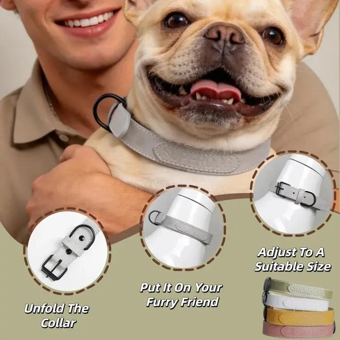 Collier pour chien en cuir PU couleur Morandi