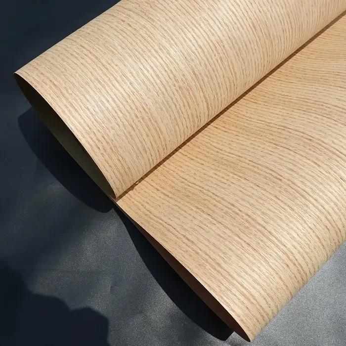Placage en bois de chêne rouge naturel large 58x250cm, pour rénovation de meubles, panneaux muraux d
