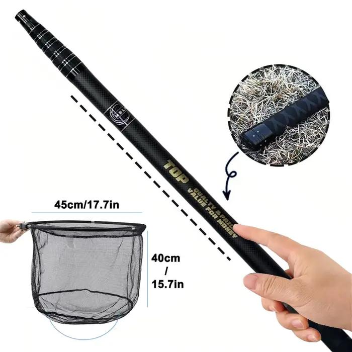 Epuisette filet à main multifilament 328cm en carbone et alliage d'aluminium pour pêche durable et précise