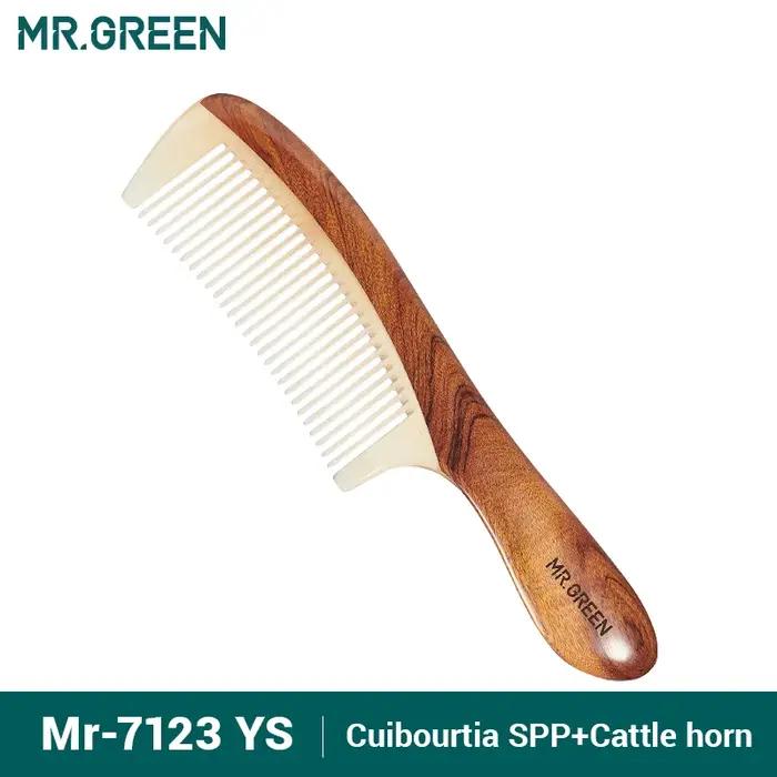 MR.GREEN – peigne en bois naturel avec Structure d'épissure de corne
