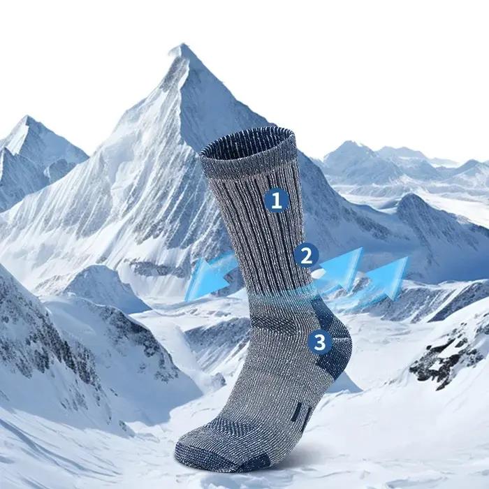 Chaussettes chasse merino homme 4 paires - Chaussettes techniques hiver épaisseur confort randonnée