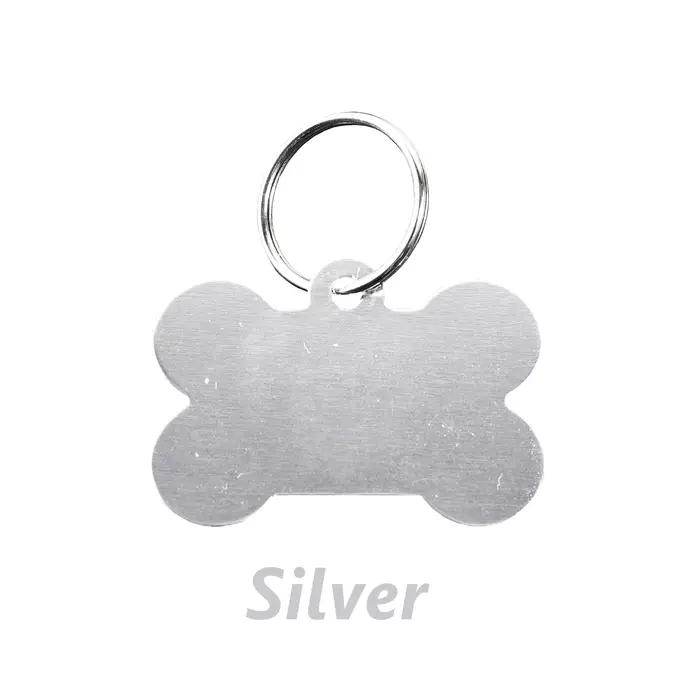 Plaques d'identification personnalisées pour chien en forme d'os, anti-perte, en alliage d'aluminium