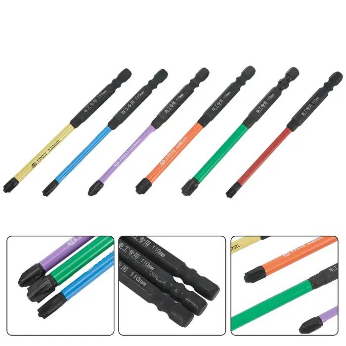 Embout de tournevis croisé magnétique à fente spéciale de 110mm, 6 pièces, pour panneaux de prise de