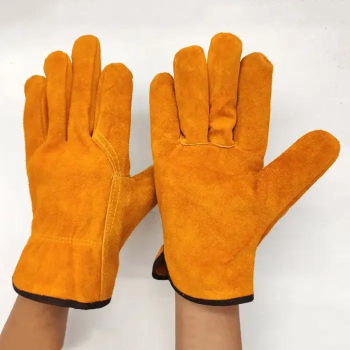 Gants travail cuir souple conducteur chasse sécurité mécanique jardin ferme soudure protection homme