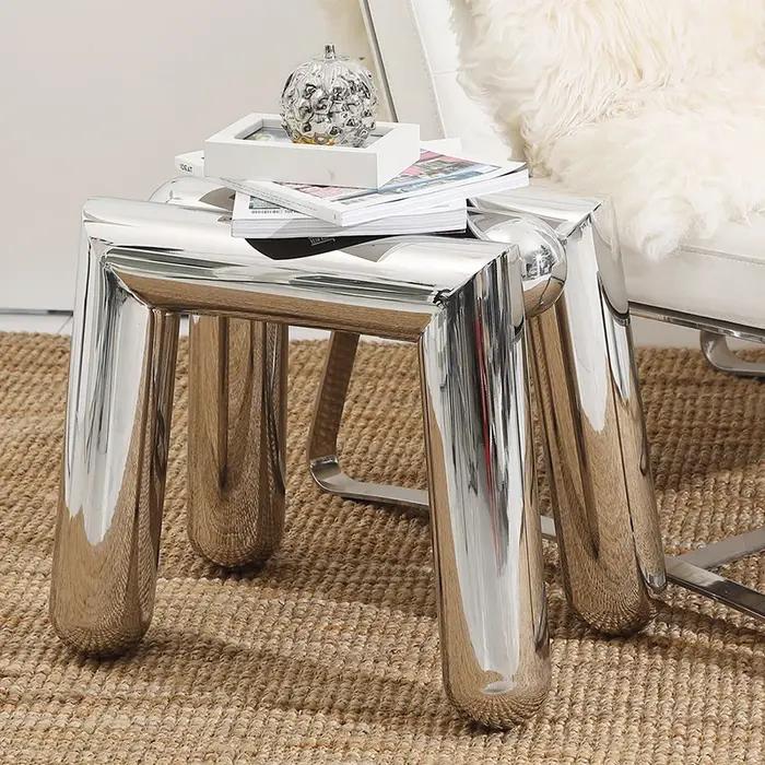 Tabourets en acier inoxydable, tabouret de changement de chaussures, chaises de salon, repose-pieds,