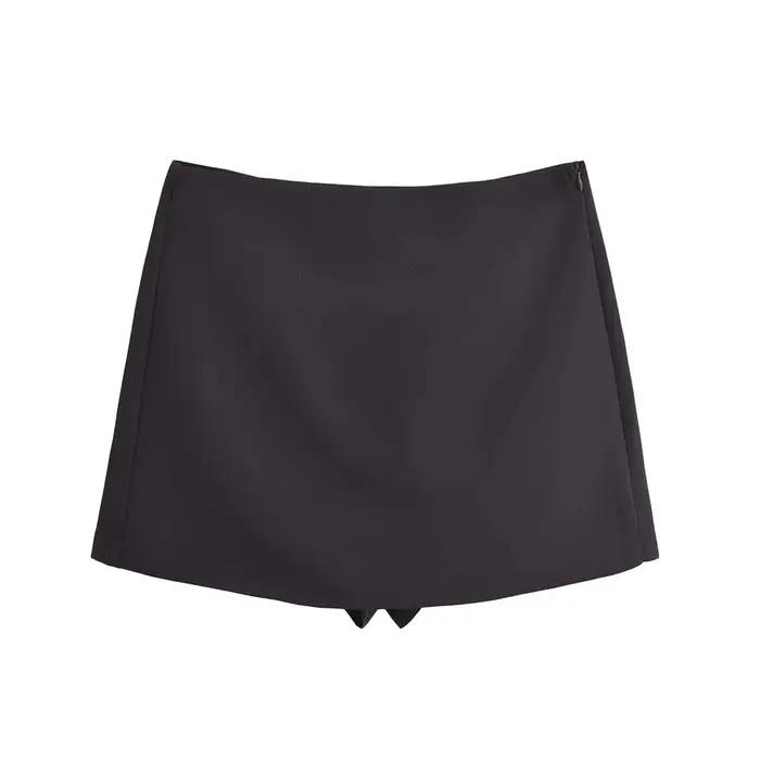 TFMLN nouveau printemps femmes solide jupe mode casual côté fermeture éclair Mini Shorts jupes Vintage taille haute Stre