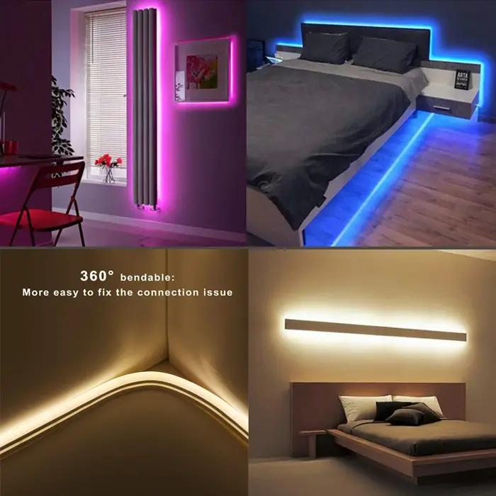 Bande LED 12V 2835 néon signe 120LED s/M IP67 étanche Flexible Silicone néon corde lumières blanc ch