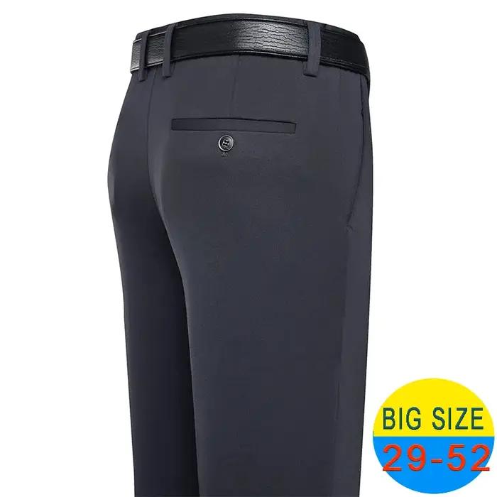 Pantalon costume homme stretch printemps été décontracté affaires formel classique marine taille 46 48 grande taille