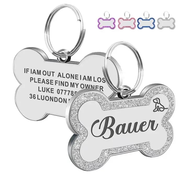 Pendentif d'identification personnalisé double face pour chien et chat