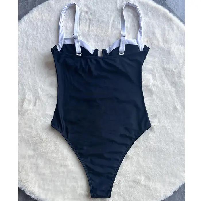 Maillot de bain une pièce Push Up pour femmes, Sexy, Patchwork, Monokini, vêtements de plage, dos nu