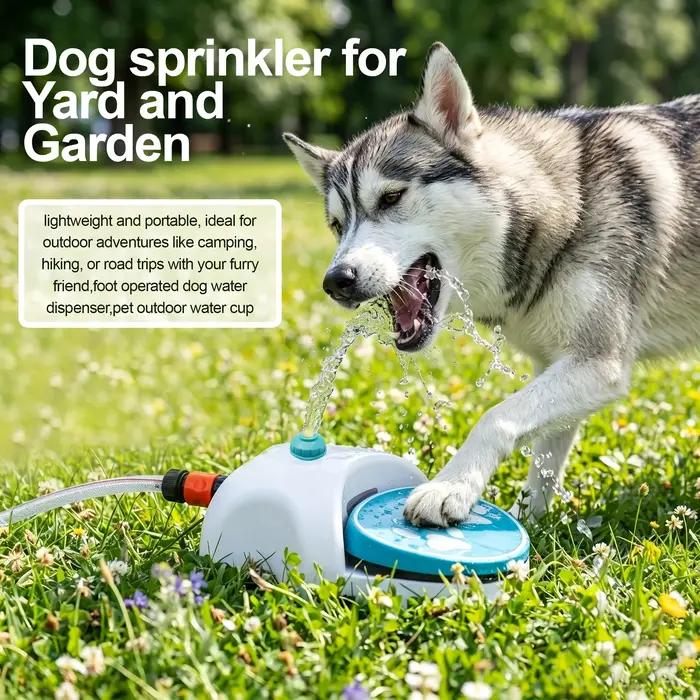 Fontaine à eau extérieure pour chien, activée par la patte, utilisation simple, connexion facile, fontaine à eau à pédale avec tuyau pour pelouse, pour animaux de compagnie