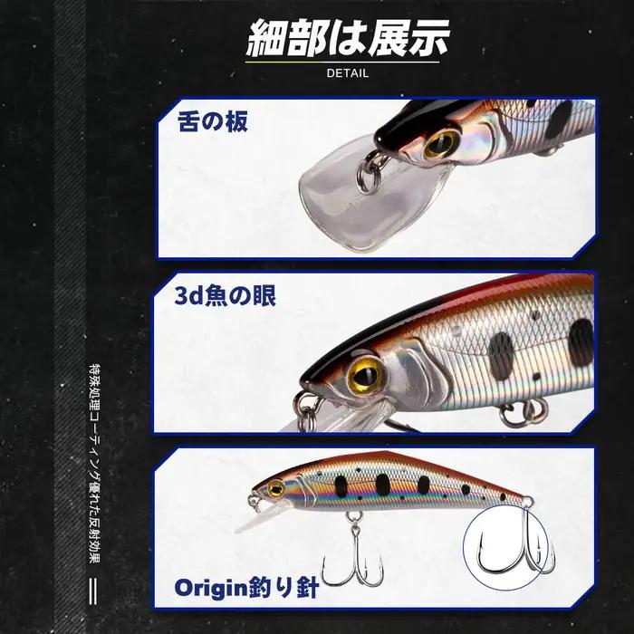 D1 – leurre de pêche en ruisseau, 85mm, 14.7g, 63mm, 7.5g, coulant lourd, petit méné D-CONTACT, appâ