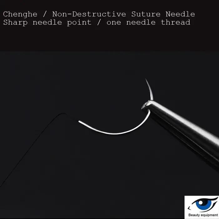 Aiguille de suture microchirurgicale non invasive Ningbo Chenghe avec fil de nylon noir suture nerve
