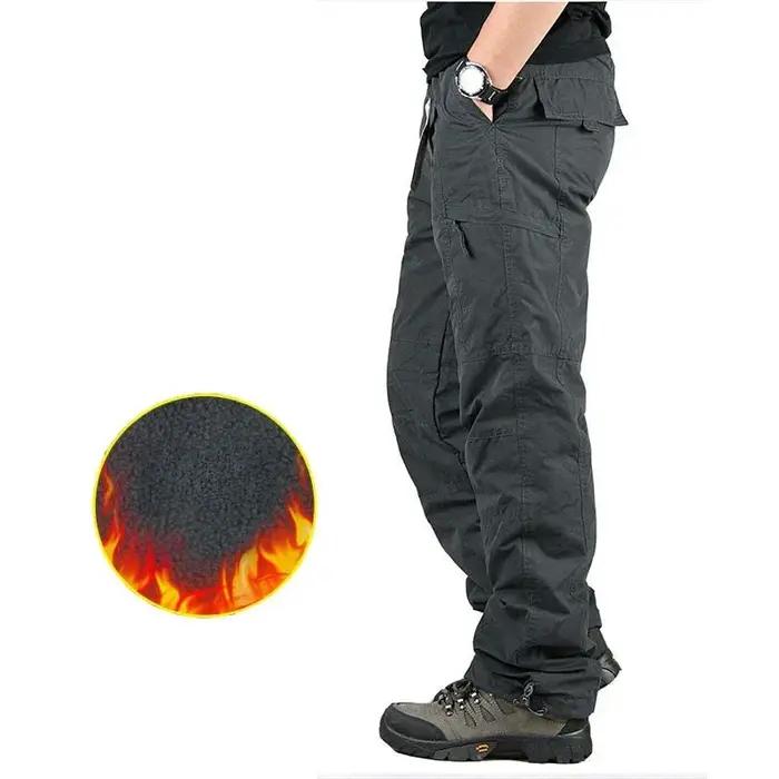 Pantalon cargo chasse hiver polaire épais jogging tactique multi-poches outdoor chaud
