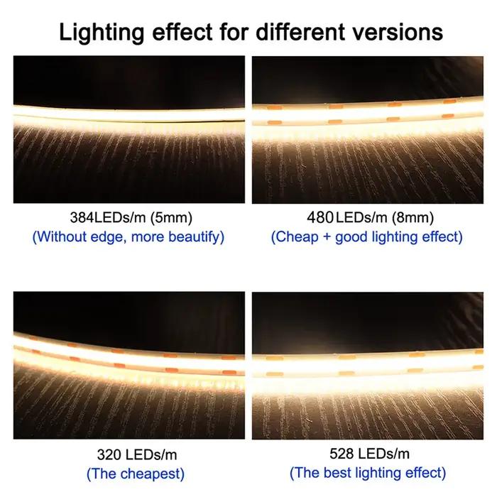 MALIIGAZA COB LED bande 5mm 8mm 10mm largeur Nature chaude couleur blanc froid Flexible 12V 24V LED