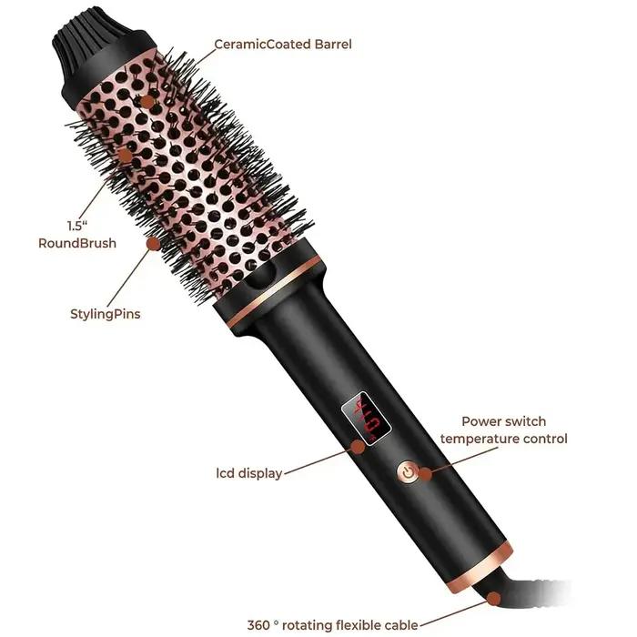 Fer à lisser ionique 3 en 1, fer à friser professionnel, brosse de coiffure chauffante, brosse therm