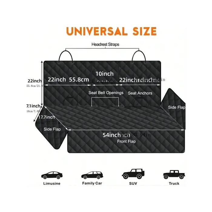 Housse de siège de voiture imperméable pour chien avec accoudoir central
