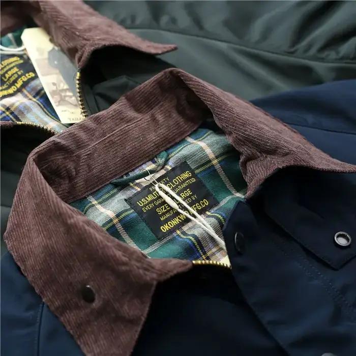 Veste coupe-vent imperméable homme style anglais col rabattu matériau coton pour automne hiver et printemps occasions décontractées