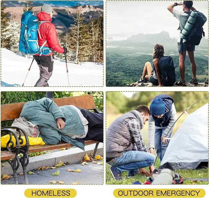 Couverture de survie d'urgence en or et argent pour l'extérieur