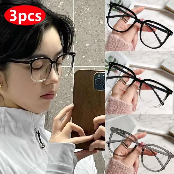 Lunettes anti-lumière bleue rétro pour femme - Cadre plat fini randonnée camping - 1/2/3 pièces