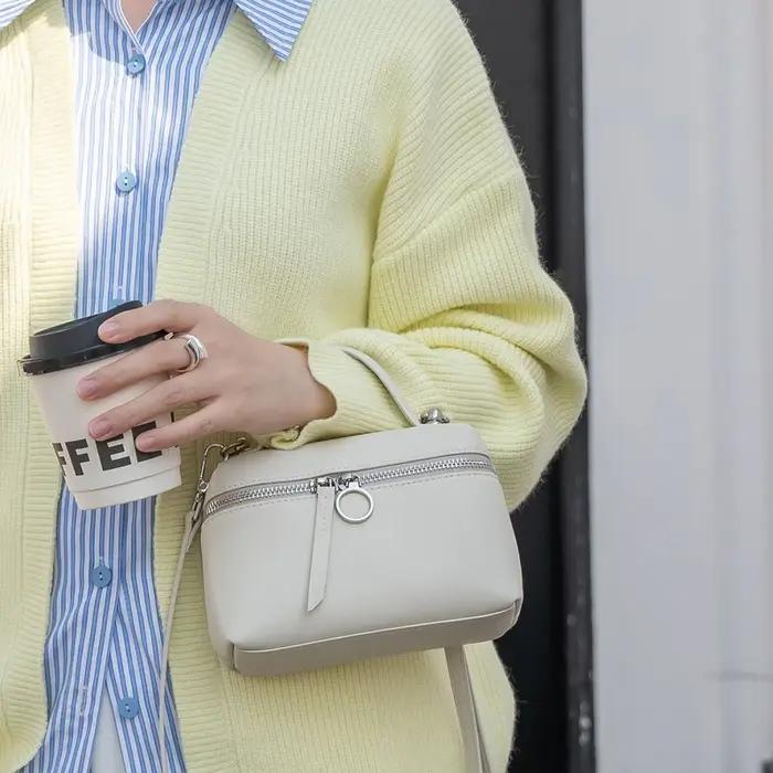 Nouveau sac mini tendance en cuir véritable 2026, sac seau de créateur pour femme, sac à main de lux
