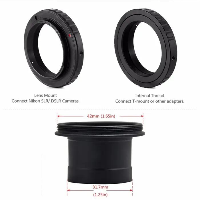 Adaptateur T-mount 1.25" pour télescopes astronomiques et appareils photo Canon Nikon Sony - Astrophotographie chasse