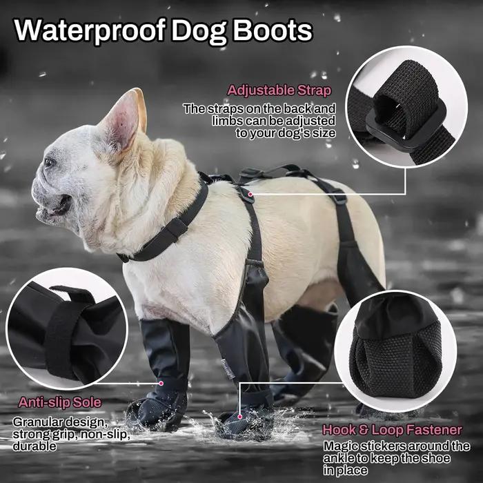 Protège-pattes imperméables pour chien résistants à la boue et aux taches antidérapants pour chiens de petite et moyenne taille occasions spéciales dehors et promenades en forêt